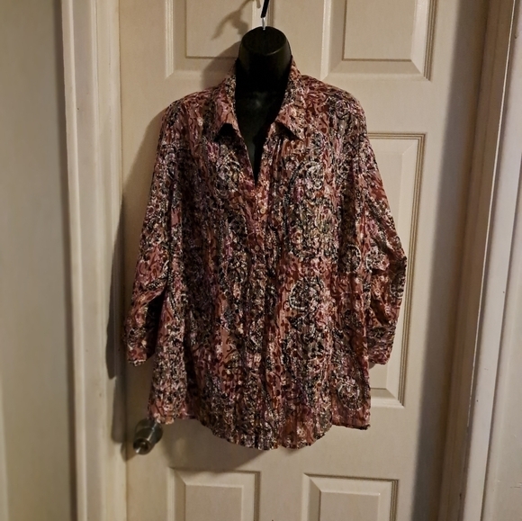 Multicolored multipattern button up size 3XL 5/$25 - Picture 1 of 4